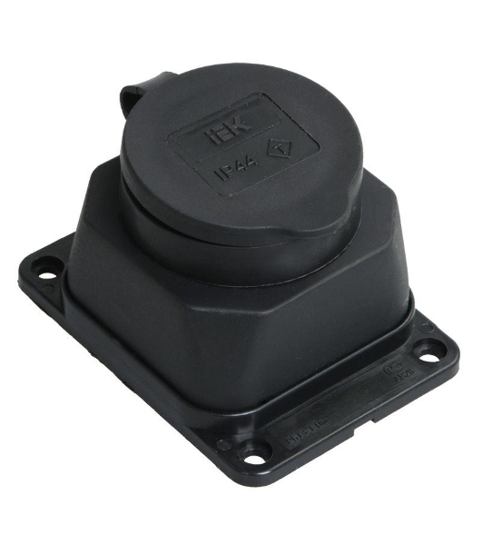 Розетка кабельная наружной установки IР44 16А 2Р+E каучук ОМЕГА IEK PKR11-016-2-K02