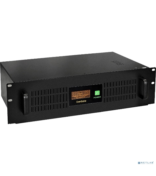 Источник бесперебойного питания ExeGate ServerRM UNL-3000.LCD.AVR.2SH.3C13.USB.3U 3000VA/1800W, Color LCD, AVR, 2*Schuko+3*C13, USB, 3U, установка в стойку, черный