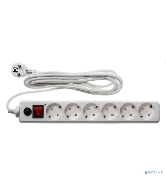 Сетевой фильтр Buro 600SH-16-3-W 3 м, 6 розеток, белый, коробка