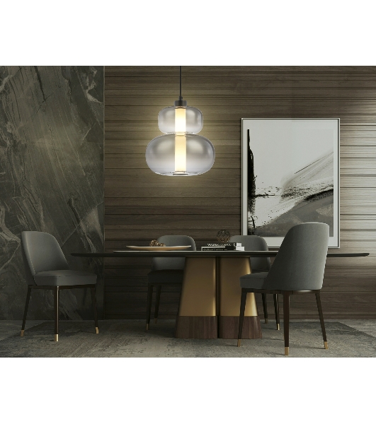 Подвесной светодиодный светильник Ambrella light LH11052 BK/SM черный/дымчатый 12W 3000K D230*265
