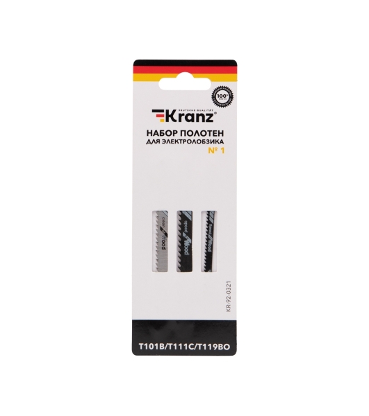 Набор полотен для электролобзика Kranz № 1 T101B/T111C/T119BO (3 шт./уп.)