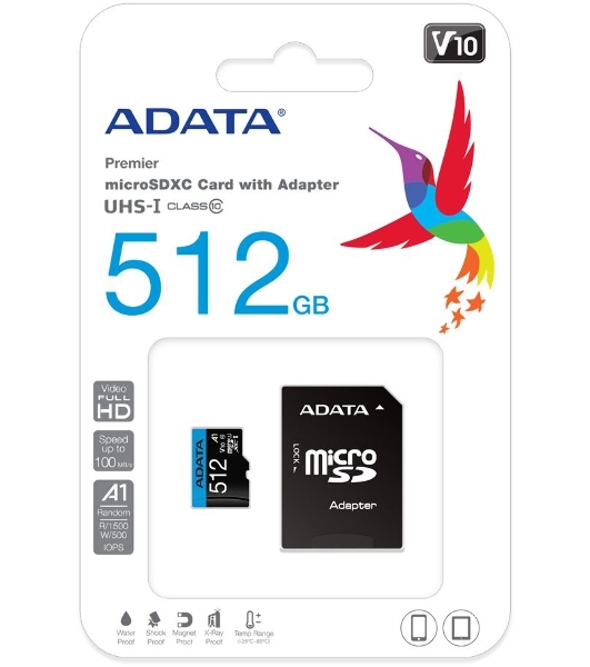 Флеш карта MICRO SDXC 512Gb AUSDX512GUICL10A1-RA1 ADATA