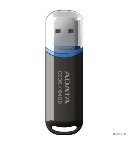 Флешка USB ADATA Classic C906 (AC906-64G-RBK), 64Gb, USB 2.0, R/W 15/5, черный/синий