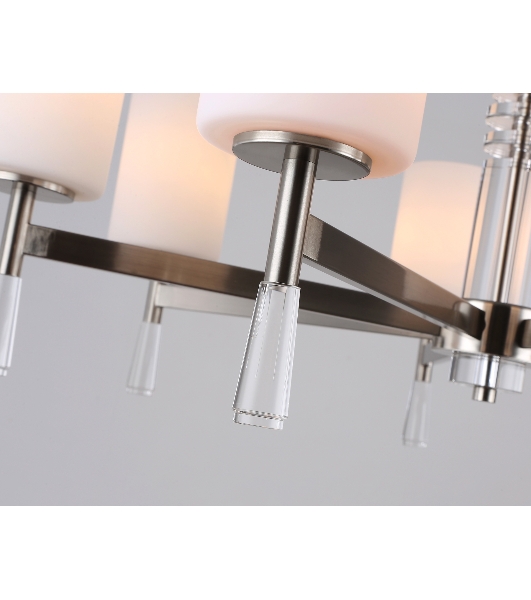 Люстра Ambrella light LH56253/7 SN/FR никель/белый матовый E27/7 max 60W D750*590