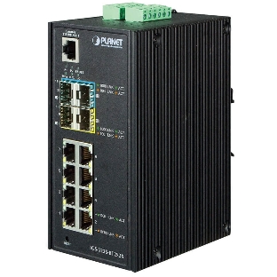 Коммутатор индустриальный PoE IGS-5225-8P4S для монтажа в DIN-рейку IP30 Industrial L2+/L4 8-Port 1000T 802.3at PoE+ 4-port 100/1000X SFP Full Managed Switch (-40 to 75 C, dual redundant power input on 48~56VDC terminal block, DIDO, ERPS Ring Supported, 1588)