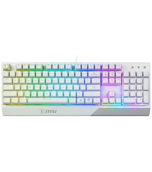 Клавиатура проводная MSI Vigor GK30 белый USB Multimedia for gamer LED (подставка для запястий)