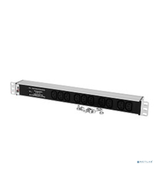 Блок розеток Rem-10 без шнура с фил. и инд., 10 IEC 60320 C13, вход IEC 60320 C14, 10A, алюм., 19' (R-10-10C13-FI-440-Z)