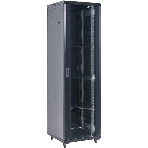 Напольный шкаф Rexant RAL 9005 19' 42U 800×800×2054 (ШxГxВ), дверь стекло, металлическая задняя дверь, боковые съемные стенки, фото 1