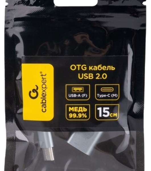 Переходник Cablexpert Переходник USB OTG, USB Type-C/USB 2.0F, пакет (A-OTG-CMAF2-01)