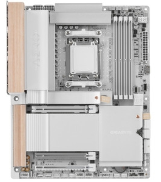 Материнская плата Gigabyte X870E AERO X3D WOOD, AM5, AMD X870E, 4xDDR5, 4xSATA, 4xM.2, 2xPCIe 5.0 x16, 1xPCIe 4.0 x16, 1xHDMI, 2x5Gb LAN, Wi-Fi 7, Bluetooth 5.4, 2xUSB-C 40Gbps (USB4), 1xUSB-C 20Gbps, 5xUSB-A 10Gbps, 3xUSB-A 5Gbps, 3x3.5 мм + S/PDIF оптический, 7.1, вставки из дерева, ATX