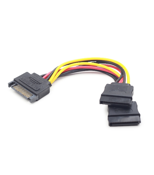 Кабель питания SATA Cablexpert CC-SATAM2F-01, 15pin (M)/2x15pin(F), на 2 SATA устр, 15 см