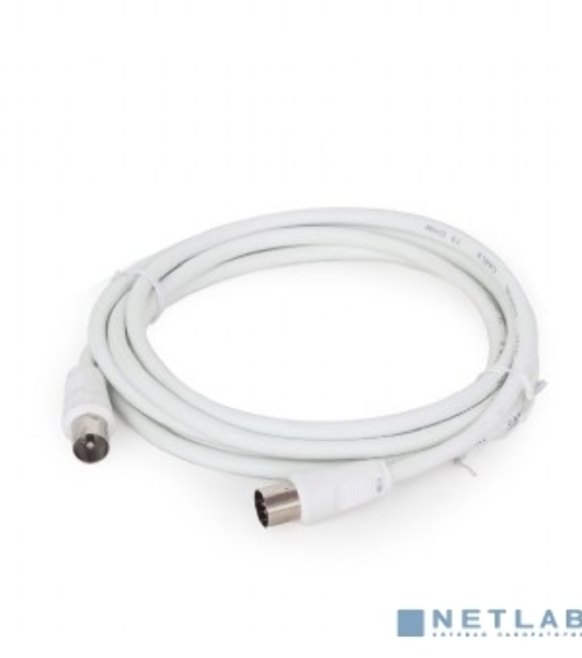 Кабель телевизионный Cablexpert CCV-515-W-3M, Coaxial M/F, белый, 3м