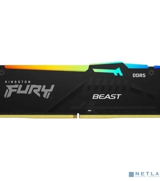 Оперативная память Kingston Fury Beast, DDR5, 16Gb (1x16Gb), 5600MHz, CL40, DIMM, с радиаторами, RGB, черный