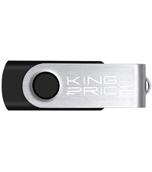 Флешка USB KingPrice KPFD2 (KPFD2A064ABK), 64Gb, USB 2.0, R/W 20/10, черный/серебристый