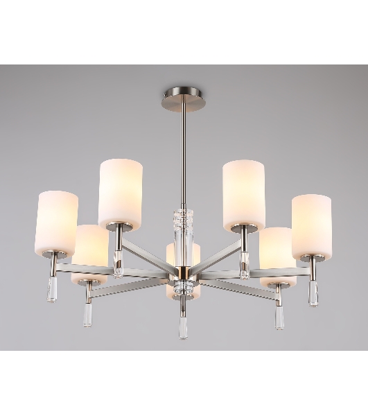 Люстра Ambrella light LH56253/7 SN/FR никель/белый матовый E27/7 max 60W D750*590