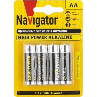 Элемент питания алкалиновый Navigator NBT-NE-LR6-BP4 (блист.4шт)