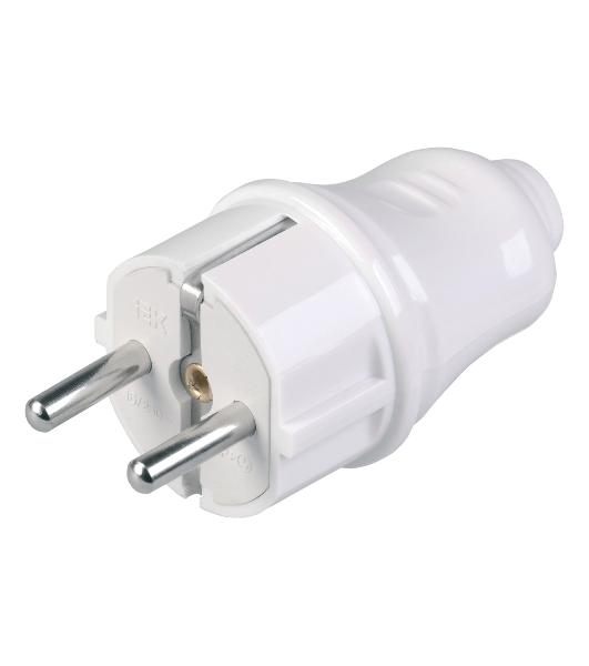 Вилка IEK EVP10-16-01-K01 ВПп10-01-Ст разборная прямая с з/к 16А белая