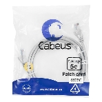 Шнур коммутационный Cabeus, кат. 5е, неэкр., U/UTP, RJ45/RJ45, LSZH, AWG24, 2м, серый, фото 1