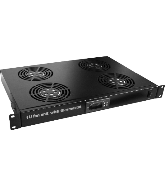 Блок вентиляторов Lanmaster (TWT-CBB-FANB4-RACK-T) 4 вент. с контроллером черный (упак.:1шт)