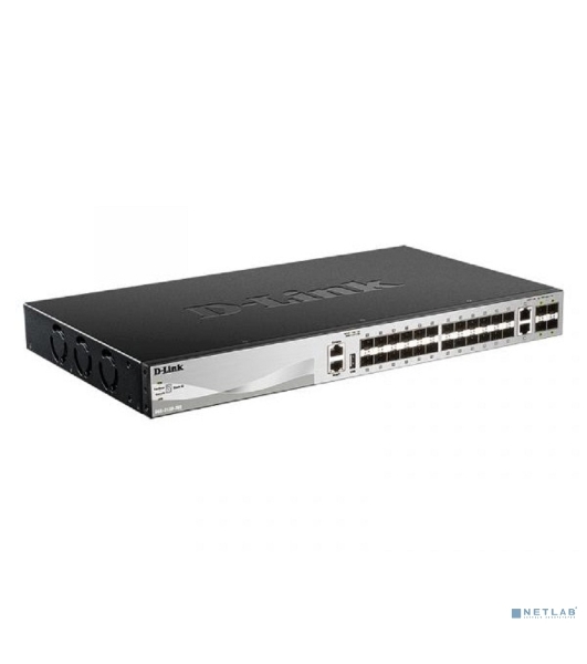 Коммутатор D-Link DGS-3130-30S/B1A, 24×1 Гбит/с SFP + 4×10 Гбит/с SFP+ + 2×10 Гбит/с Combo, управляемый