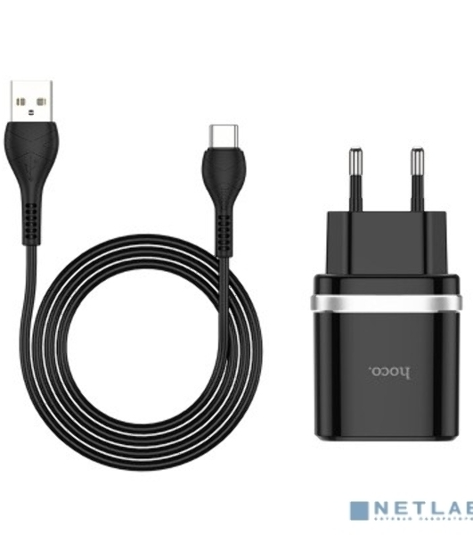 Сетевое зарядное устройство + Кабель Type-C HOCO HC-16293 C12Q/1m/QC 3.0/1 USB/Выход: 5V_9V_12V, 18W, черный