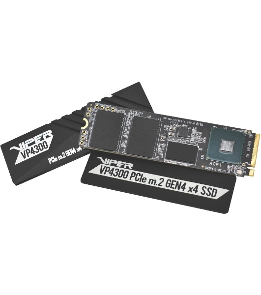 Накопитель SSD Patriot Viper VP4300, 1Tb, PCIe 4.0 x4, M.2 2280, NVMe, R/W 7400/5500, с радиатором