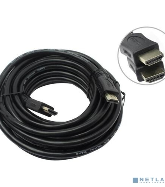 Кабель HDMI C-HM-HM-7.5M Wize, 7.5 м, v.2.0, 19M/19M, позол.разъемы, экран, черный, пакет