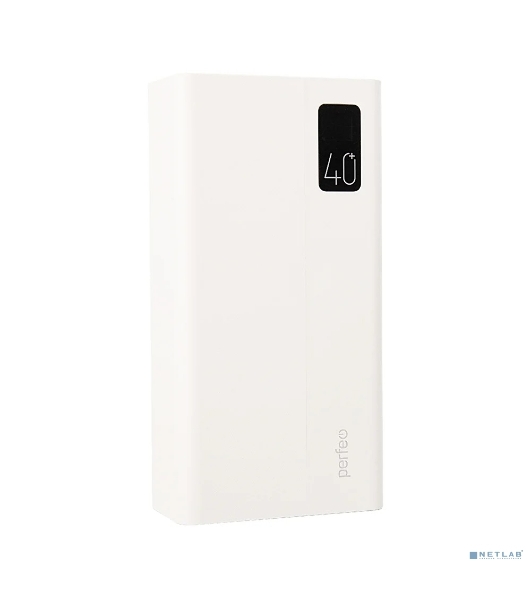 Портативный аккумулятор Perfeo Powerbank MOUNTAINS 40000 mAh/LED дисплей/PD + QC 3.0/Type-C/4 USB/Выход: 3A, max 22.5W White (PF_D0160)