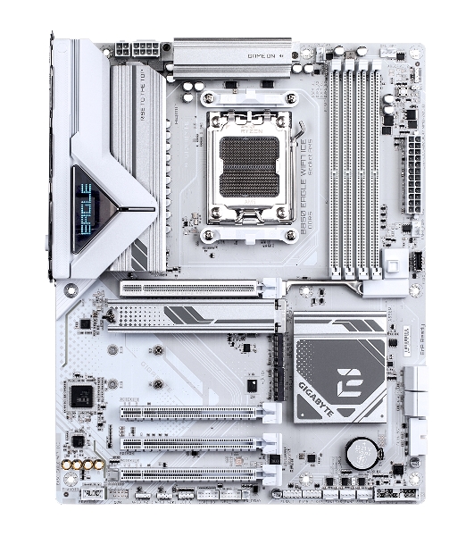 Материнская плата Gigabyte B850 EAGLE WIFI7 ICE, AM5, AMD B850, 4xDDR5, 4xSATA, 3xM.2, 1xPCIe 5.0 x16, 1xPCIe 4.0 x4, 2xPCIe 3.0 x1, 1xDP (v1.4), 1xHDMI, 1x2.5Gb LAN, Wi-Fi 7, Bluetooth 5.4, 1xUSB-C 5Gbps, 2xUSB-A 10Gbps, 2xUSB-A 5Gbps, 4xUSB-A 2.0, 3x3.5 мм, 7.1, ATX