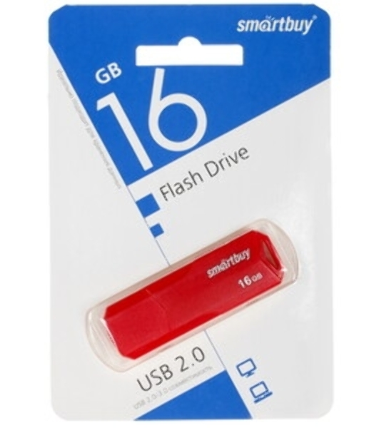 Флешка USB SmartBuy CLUE Blue (SB16GbCLU-BU), 16Gb, USB 2.0, R/W 15/8, синий