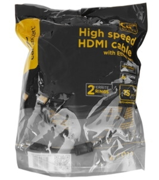 Кабель Cablexpert HDMI CC-HDMI4-15M, 19M/19M, v2.0, медь, позол.разъемы, экран, 15м, черный, пакет