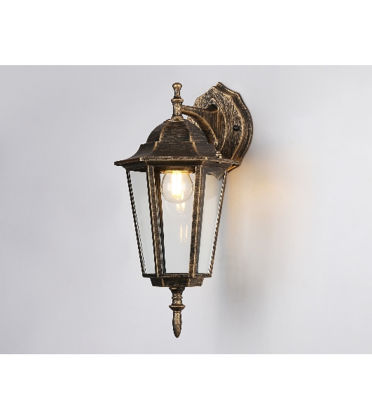Уличный настенный светильник Ambrella light ST2019 GD/BK/CL золото/черный/прозрачный IP54 E27 max 40W 360*150*210