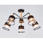 Светильник Ambrella light TR4741/5 BK/LW черный/светлое дерево E27/5 max 40W D760*350, фото5