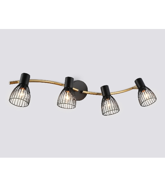 Светильник Ambrella light TR8662/4 BK/GD черный/золото E14/4 max 60W 760*100*170