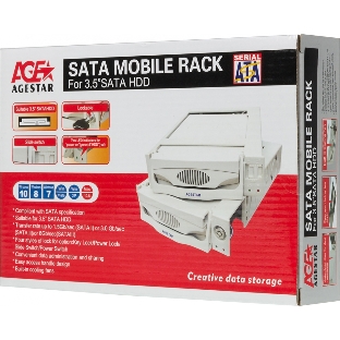Сменный бокс для HDD AgeStar SR3P-SW-2F SATA пластик черный 3.5'