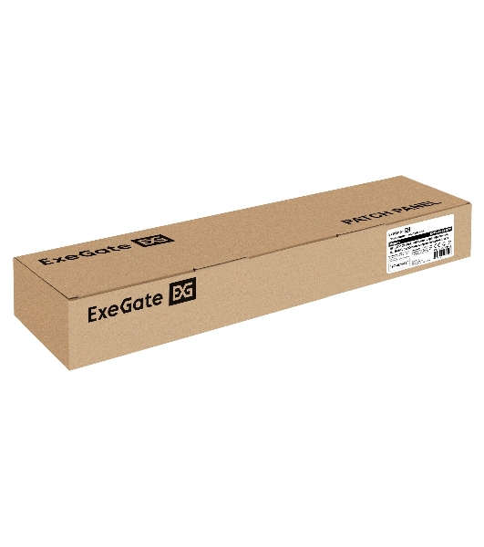 Патч-панель модульная ExeGate EPPB-19-24-STP (19', STP, 24 port, наборная, экранированная, 1U, RoHS, с кабельным органайзером, Black, RTL)