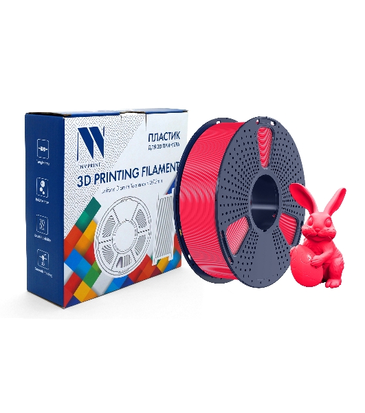Филамент NVPrint PETG Glow Red для 3D печати диаметр 1.75мм длина 330 метров масса 1 кг