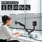 Кронштейн для двух мониторов 13'-32' настольный ExeGate EDM2-3210-03GS (газовая пружина, VESA 75x75, 100x100 мм, макс.нагрузка 2х10 кг, наклон -90°/+90°, поворот-90°/+90°, вращение 360°, 2 способа крепления: сквозное и струбцина, цвет черный), фото9