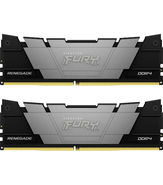 Оперативная память Kingston Fury Renegade, DDR4, 32GB (2x16GB), 3200MHz, CL16, DIMM, с радиаторами, серый/черный