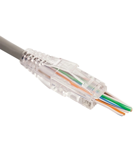 Коннектор LANMASTER RJ45 тип EZ, 8P8C, UTP, Cat.6, универсальный, со вставкой, покрытие 50 микрон,100 шт.