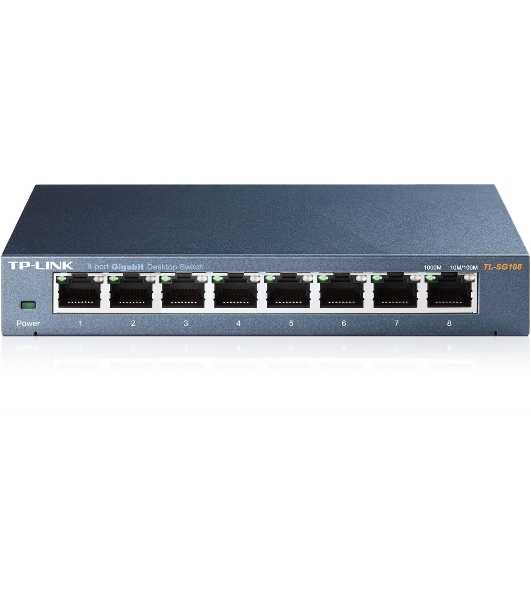 Коммутатор TP-Link SMB TL-SG108 8-port Desktop Gigabit Switch, 8 10/100/1000M RJ45 ports,metal case