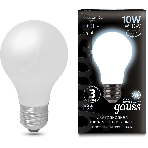Лампа светодиодная Gauss 10Вт цок.:E27 шар 220B 4100K св.свеч.бел.нейт. A60 (упак.:10шт) (102202210), фото6