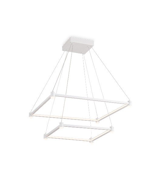Подвесной светодиодный светильник Ambrella light FL5595/2+8 WH белый 60W 3000K/4200K/6400K 600*600*1300 (без ПДУ)