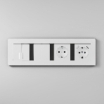 Рамка на 4 поста Split (белый/черный, soft-touch) W0043068, фото3