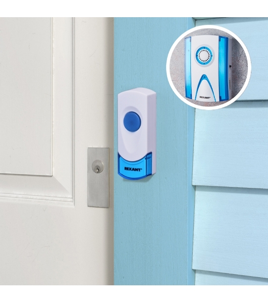 Звонок дверной беспроводной Rexant кнопка IP 44 RX-3