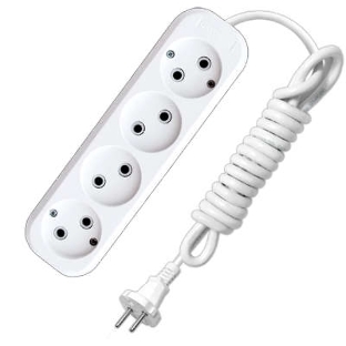 Удлинитель 4х2 м без заземл. 10А IP20 Е-204 АБС-пл. ПВС 2х0.75 UNIVersal 9634266