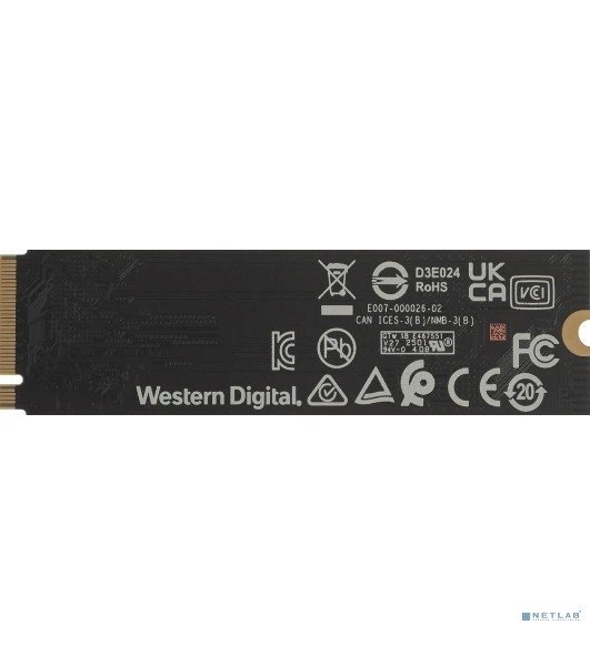 Накопитель SSD Western Digital WD Blue SN5000, 1Tb, PCIe 4.0 x4, M.2 2280, NVMe, R/W 5150/4900