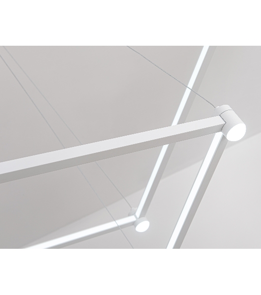 Подвесной светодиодный светильник Ambrella light FL5595/2+8 WH белый 60W 3000K/4200K/6400K 600*600*1300 (без ПДУ)