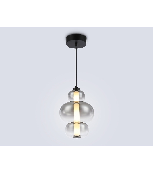 Подвесной светодиодный светильник Ambrella light LH11057 BK/SM черный/дымчатый 18W 3000K D230*350