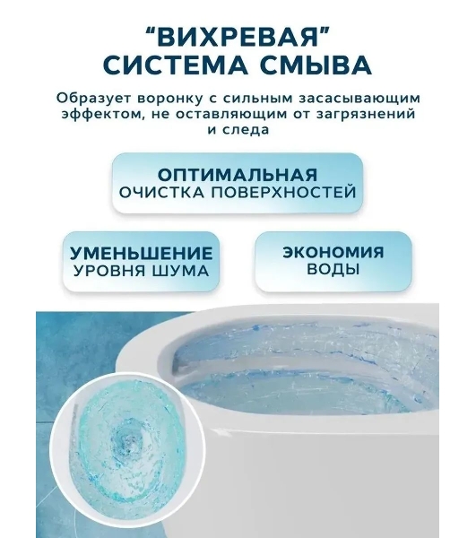 Унитаз компакт торнадо напольный безободковый Bau Spectrum round Hurricane-5, усиленное быстросъемное сиденье дюропласт микролифт